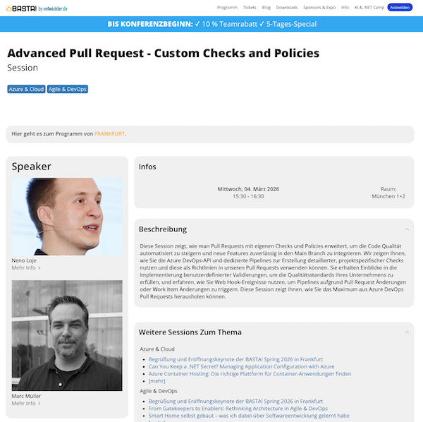 BASTA Spring 2026 - Advanced Pull Request - Custom Checks and Policies Image